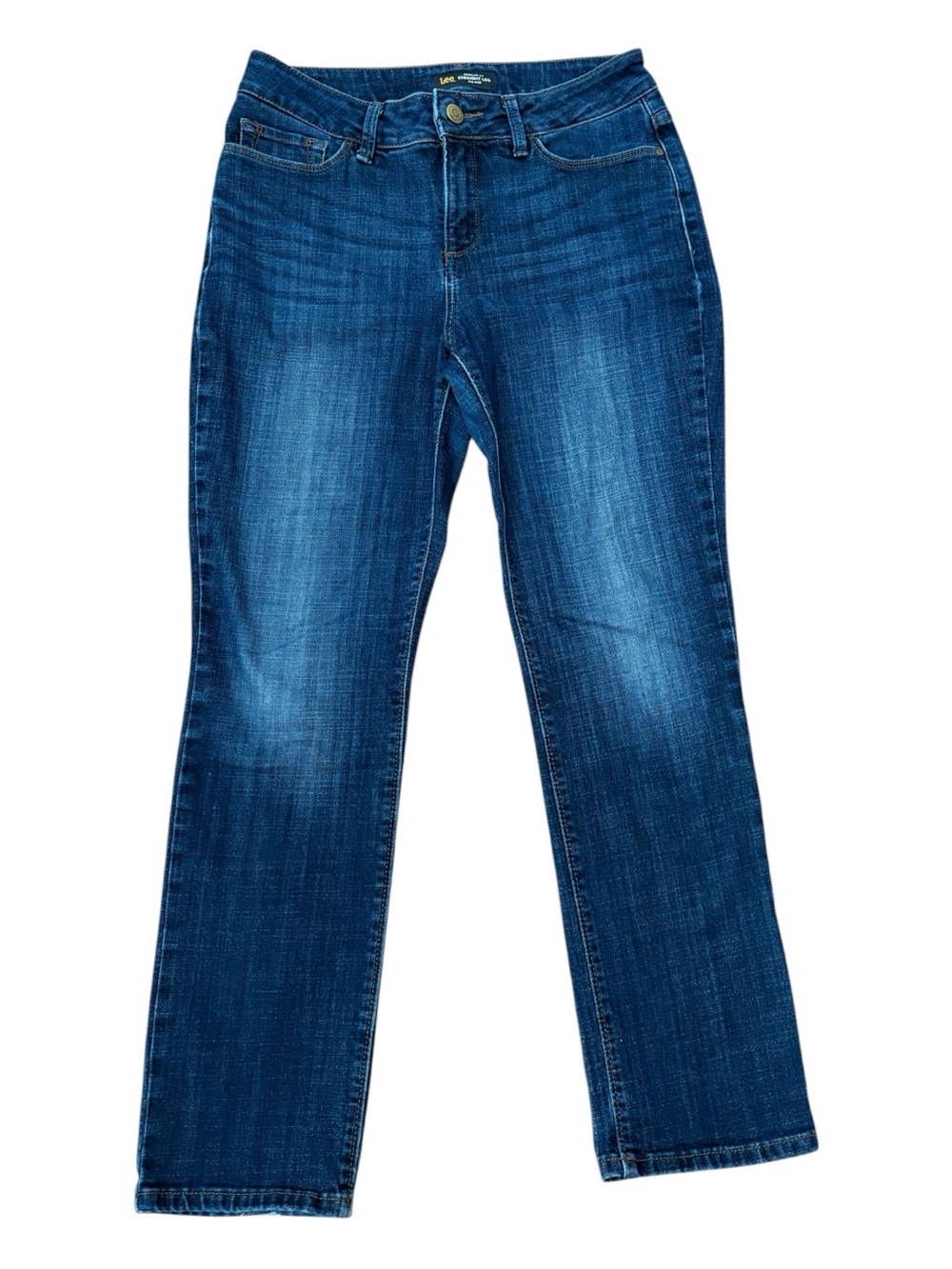 Lee "Secretly Shapes" Mid Rise Straight Leg Stretch Jeans Dark Wash 30x28